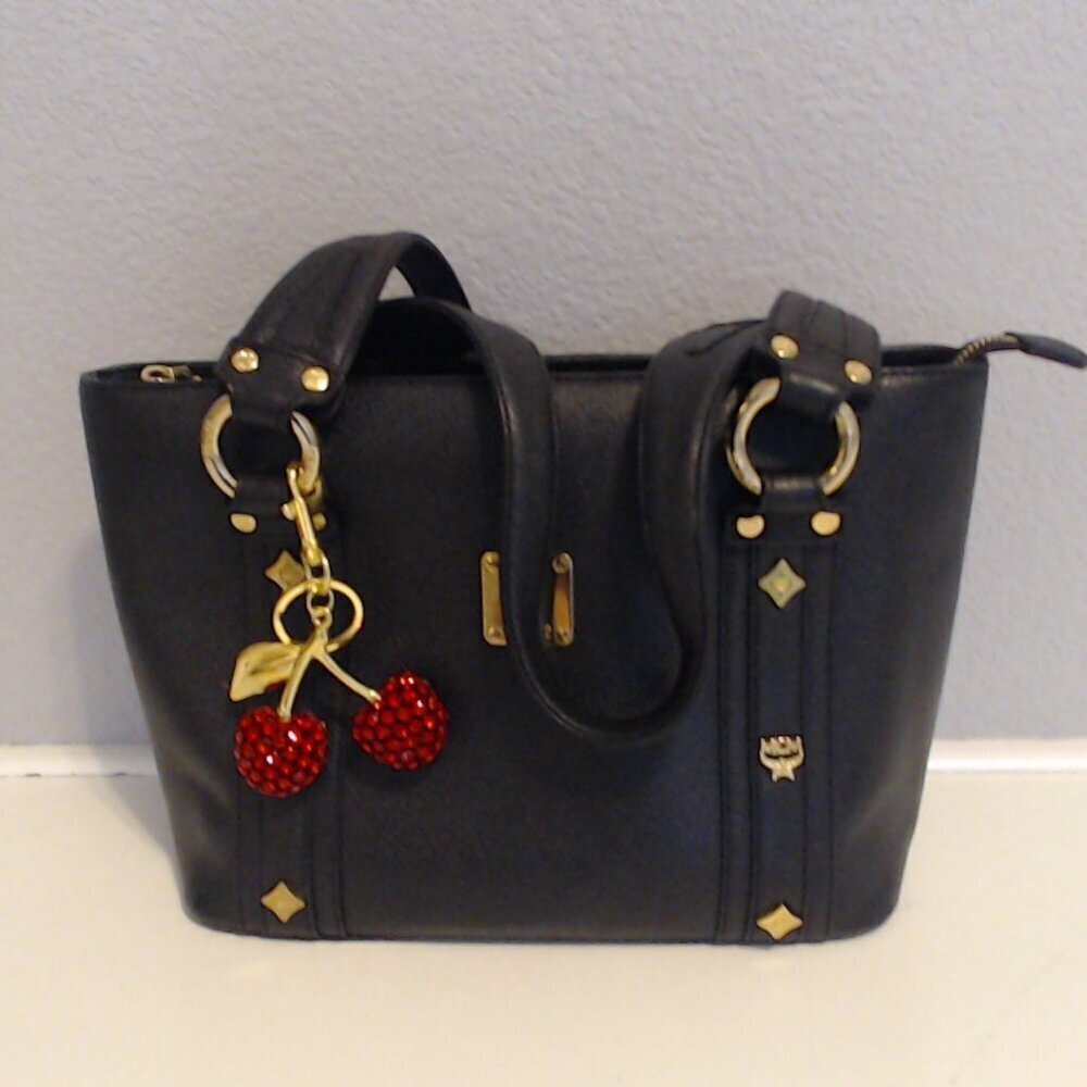 MCM Shouler Tote with Gold Accents in EUC